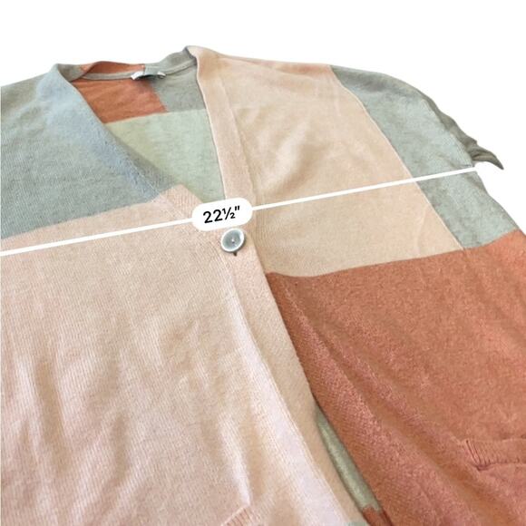 J. Jill multicolor color-block one-button longline cardigan sweater Size medium - Picture 9 of 10